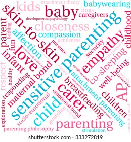 Sensitive Parenting word cloud on a white background. 