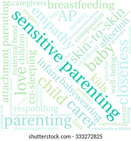 Sensitive Parenting word cloud on a white background. 