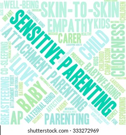 Sensitive Parenting word cloud on a white background. 