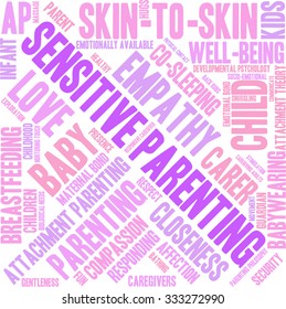 Sensitive Parenting word cloud on a white background. 