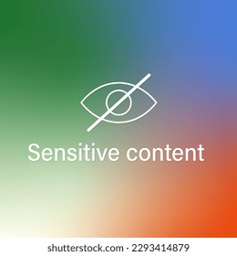 Sensible Fotoinhalte. Explizite Videoinhalte. Unangemessener Inhalt. Konzept der Internetsicherheit. Zensored nur Erwachsene 18 plus. unscharfer Hintergrund. Achtung Schild. Das Ansichtssymbol ausblenden. Vektorgrafik