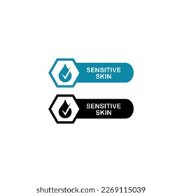 Sensitive skin badge vector logo template