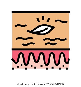 sensitive skin color icon vector. sensitive skin sign. isolated symbol illustration