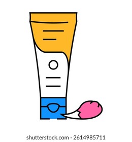 sensitive skin cream line icon vector. sensitive skin cream sign. isolated symbol illustration
