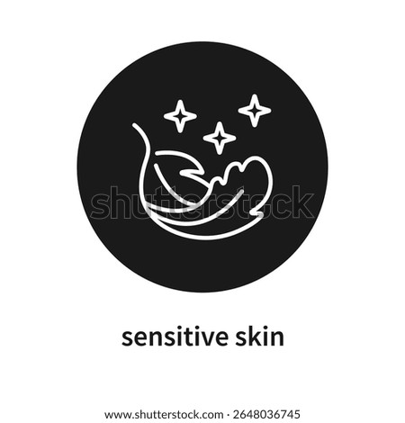 sensitive skin, Feather Hypoallergenic Line Icon. Feather icon.