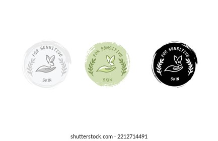 For sensitive skin Gray black and White icon illustration