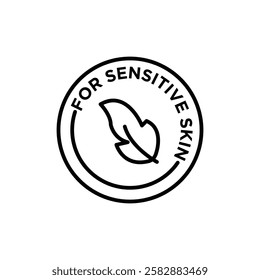 For sensitive skin icon Thin line art isolated