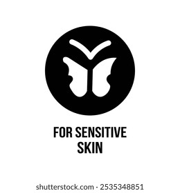 Para el Diseño web del icono de la piel sensible en Vector