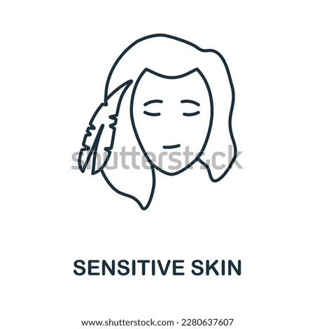 Sensitive Skin line icon. Simple element from skin care collection. Creative Sensitive Skin outline icon for web design, templates, infographics and more