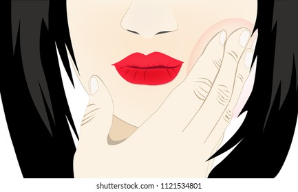 Sensitive teeth symptom; first symptom to bring of teeth decay