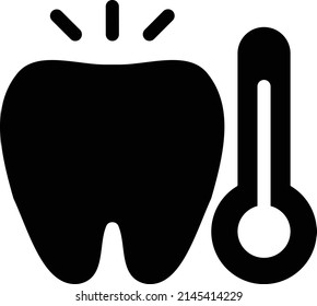 Sensitive tooth flat icon, Dental and medicine, temperature tooth vector graphics, a colorful solid pattern on a blue background, eps 10.