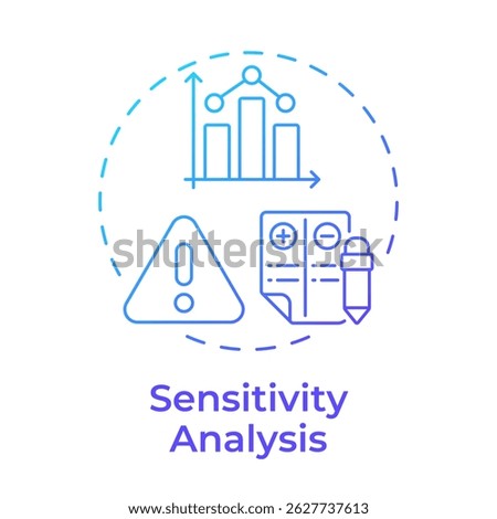 Sensitivity analysis blue gradient concept icon. HR management strategy planning. Workforce forecasting method. Round shape line illustration. Abstract idea. Graphic design. Easy to use blog post