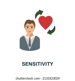Sensitivity flat icon. Colored element sign from company value collection. Flat Sensitivity icon sign for web design, infographics and more.