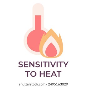 Sensibilidad del concepto de icono aislado por calor. Ilustración de dibujos animados de Diseño gráfico plano de Vector