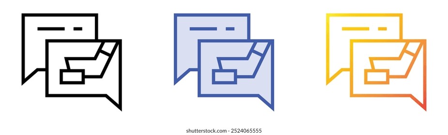 sensitivity icon. Linear, Blue Fill and Gradient Style Design Isolated On White Background