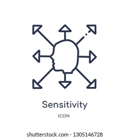 sensitivity icon from people skills outline collection. Thin line sensitivity icon isolated on white background.