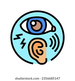sensitivity light sound disease symptom color icon vector. sensitivity light sound disease symptom sign. isolated symbol illustration