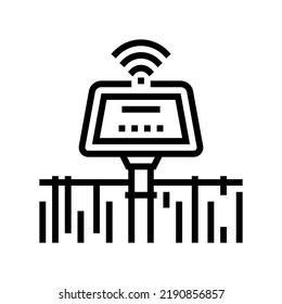 sensor agriculture smart farm line icon vector. sensor agriculture smart farm sign. isolated contour symbol black illustration