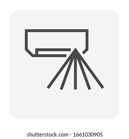 Sensor of air conditioner icon design, editable stroke.