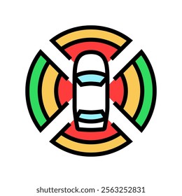 sensor array autonomous vehicle color icon vector. sensor array autonomous vehicle sign. isolated symbol illustration