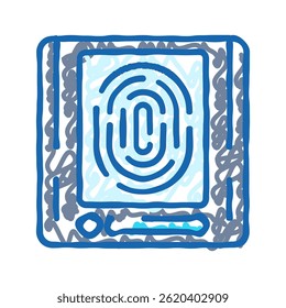sensor biometric doodle icon sketch vector. sensor biometric sign. isolated symbol illustration
