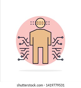 Sensor, body, Data, Human, Science Flat Color Icon Vector