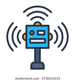 Sensor Data Icon Lineal Color Design Vector Illustration
