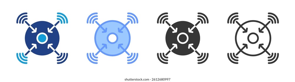 Sensor Fusion icon set multiple style collection