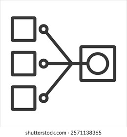 Sensor Fusion Icon Vector Illustration Outline
