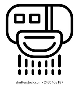 Sensor hand dryer icon outline vector. Bathroom hands drying machine. Hygienic toilet appliance