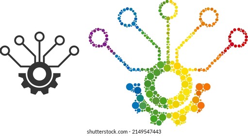 Sensor hardware composition icon of spheric blots in various sizes and rainbow colorful color tints. A dotted LGBT-colored sensor hardware for lesbians, gays, bisexuals, and transgenders.