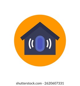 Sensor para ícone de casa com casa, design plano