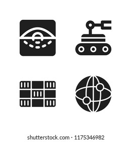 sensor icon. 4 sensor vector icons set. eye scan, grid and vehicle icons for web and design about sensor theme