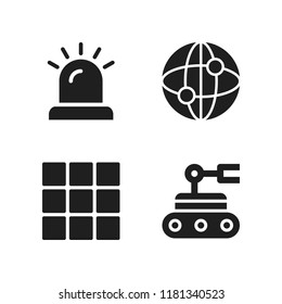 sensor icon. 4 sensor vector icons set. alarm, vehicle and internet icons for web and design about sensor theme