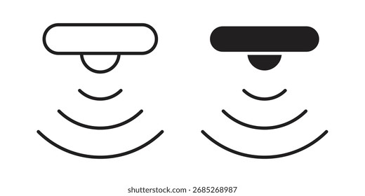 Sensor icon art in black and white
