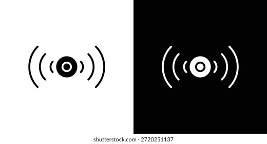 Pictograma plano negro del icono del sensor. Para gráficos y Diseño web.