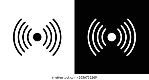 Sensor icon in flat black solid vector set