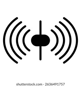 Sensor icon Flat outline fill black and white