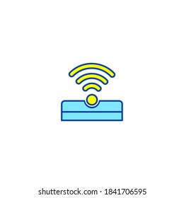 Sensor icon. Internet of things icon. Simple, flat, outline, color.