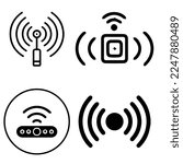Sensor icon outline style. Thin line creative Sensor icon for logo, graphic design and more.machine learning collection.Touch signal, sensor control.signal symbol.