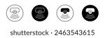 Sensor icon set. security motion detector sensor vector symbol. smart sensor alarm sign in black filled and outlined style.