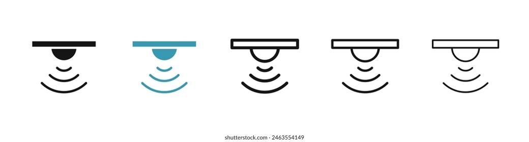 Sensor icon set. security motion detector sensor icon. smart sensor alarm sign for UI designs.