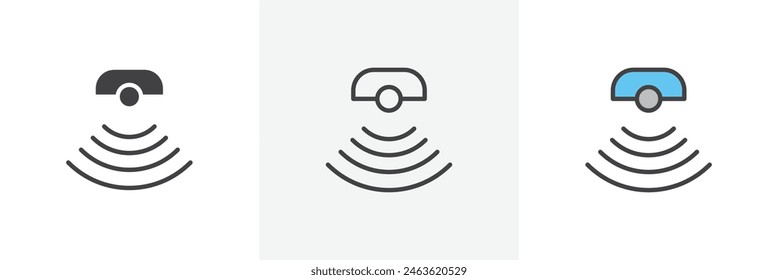 Sensor Icon Set. Vector Icons for Motion Detectors and Alarms.