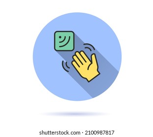 Sensorsymbol. Einfache Illustration mit langem Schatten einzeln für Grafik- und Webdesign.