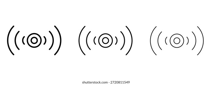 Símbolo delgado de la línea del icono del sensor en el fondo blanco, Ilustración vectorial editable del movimiento