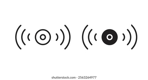 Sensor icons in flat and line style set.