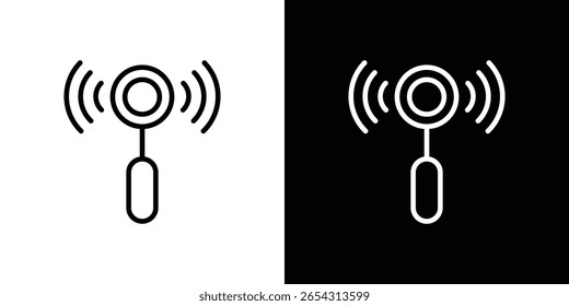 Iconos de sensor en estilo de línea. Trazos editables en blanco y negro