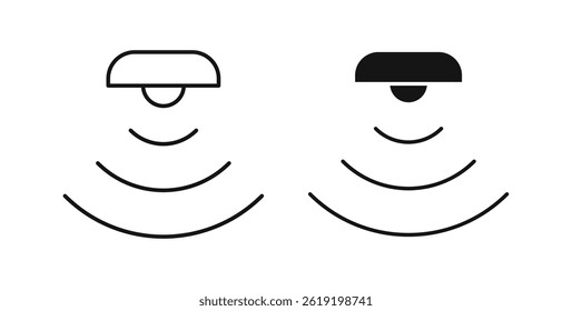Sensor icons set in black colors on white background