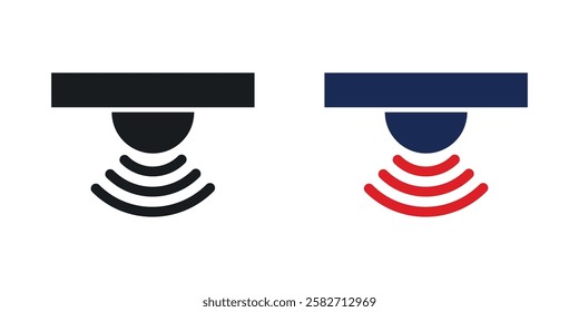 Sensor icons set vectors black and colored style