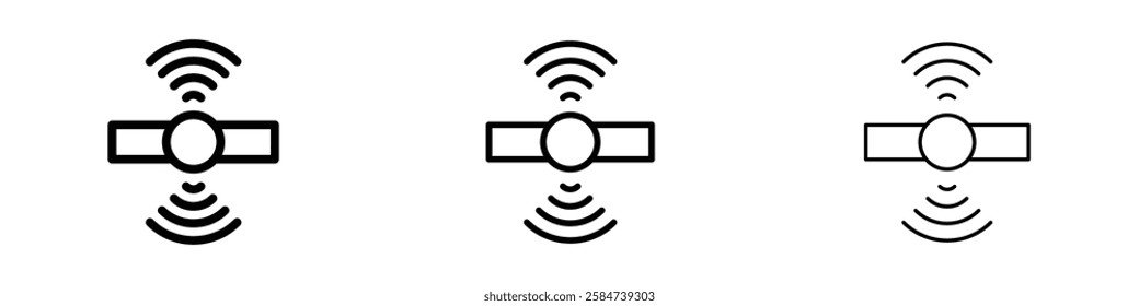Sensor icons in three different stroke lines